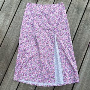 Floral Maxi Skirt with Slit